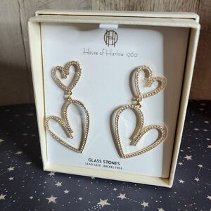 House of Harlow 1960 heart earrings